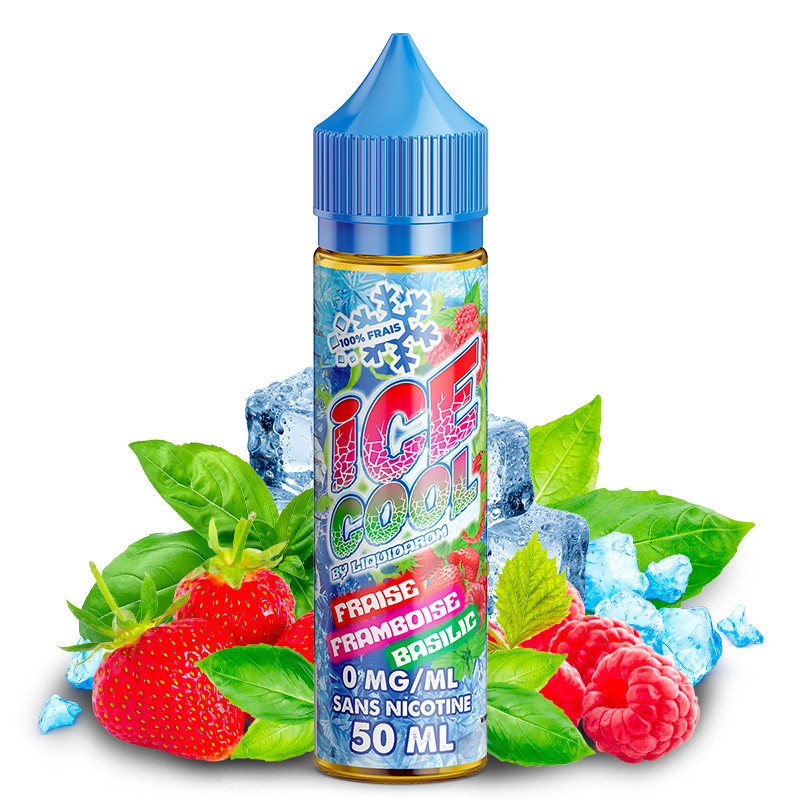 E-liquide Fraise Framboise Basilic - Shortfill format - Ice Cool by LiquidArom | 50ml