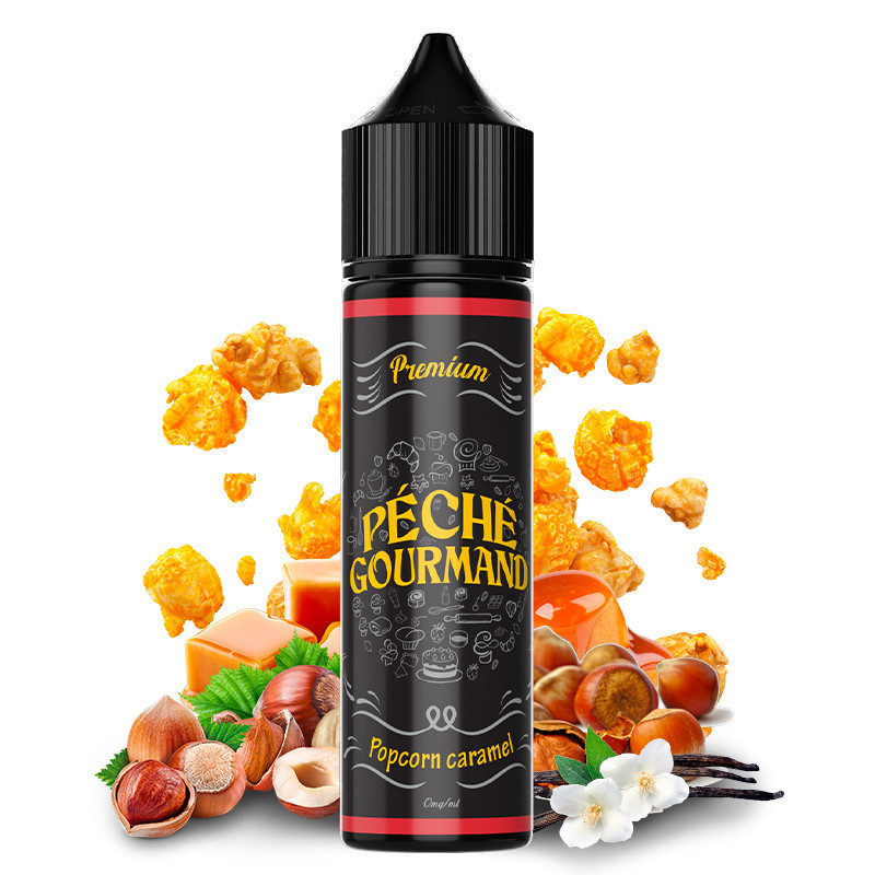 E-Liquid Popcorn & Caramel - Shortfill Format - Péché gourmand by Liquidelab | 50ml