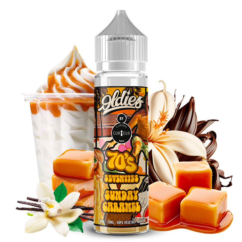 E-Liquid Seventies - 70'S ( McFlurry Karamell-Eis) - Édition Oldies by Curieux | 50ml "Shortfill 70ml"