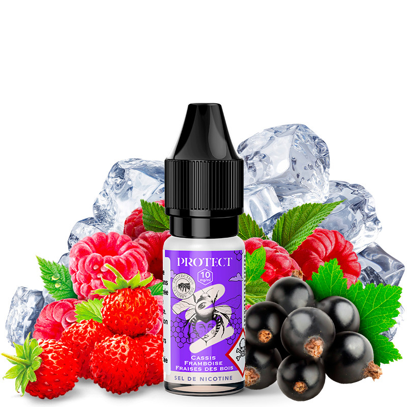 E-liquide Cassis Framboise Fraise des bois - Sels de nicotine - Protect | 10 ml