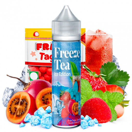 E-liquide Bonbon fraise Tamarillo Menthe Givrée Ice Tea - Shortfill Format - FreezeTea by Made in Vape | 50ml