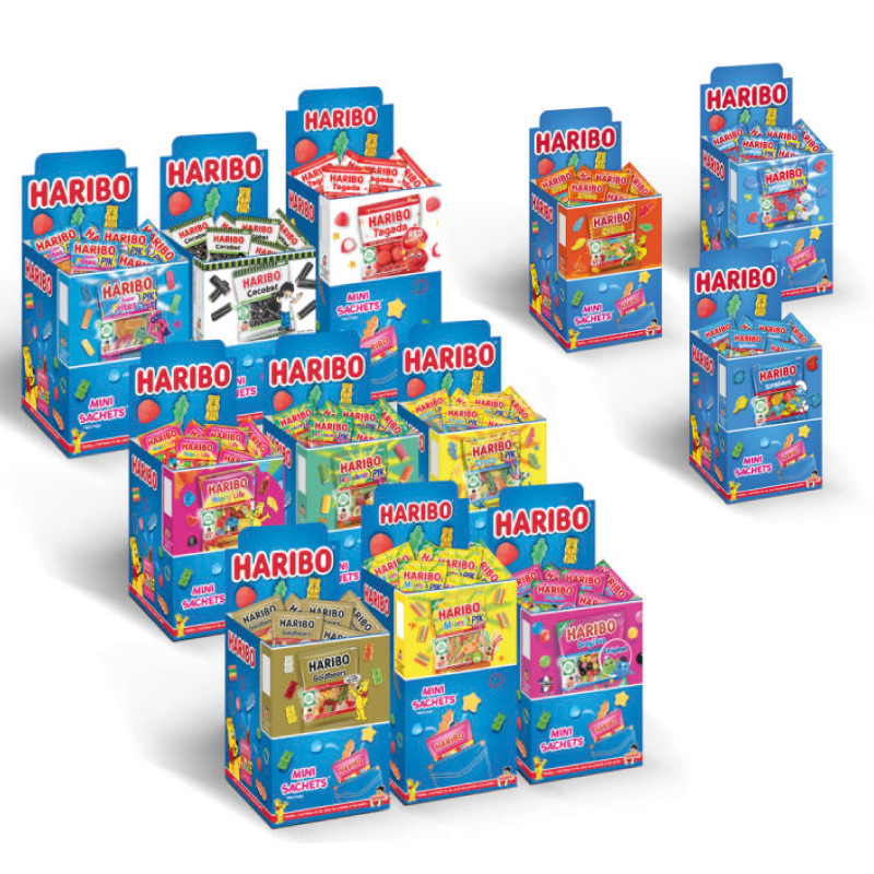 Lot Haribo 12 boîtes (9+3 gratuites) de 30x40gr sachets